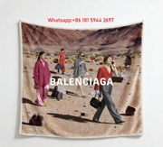 Balenciaga Desert Fashion Print Flannel Throw Blanket BA271